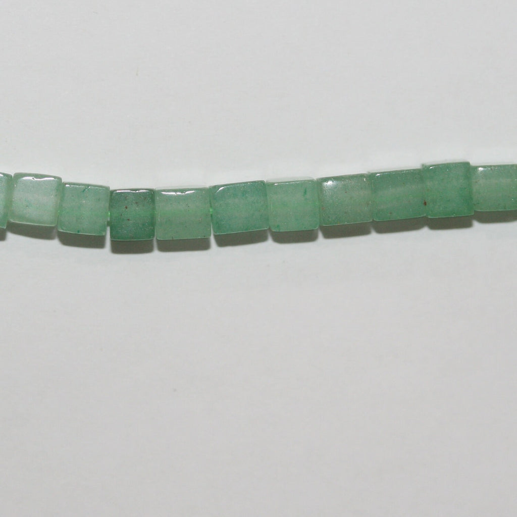 15" St Aventurine Smooth Cube Beads 4mm.-String 39cm.