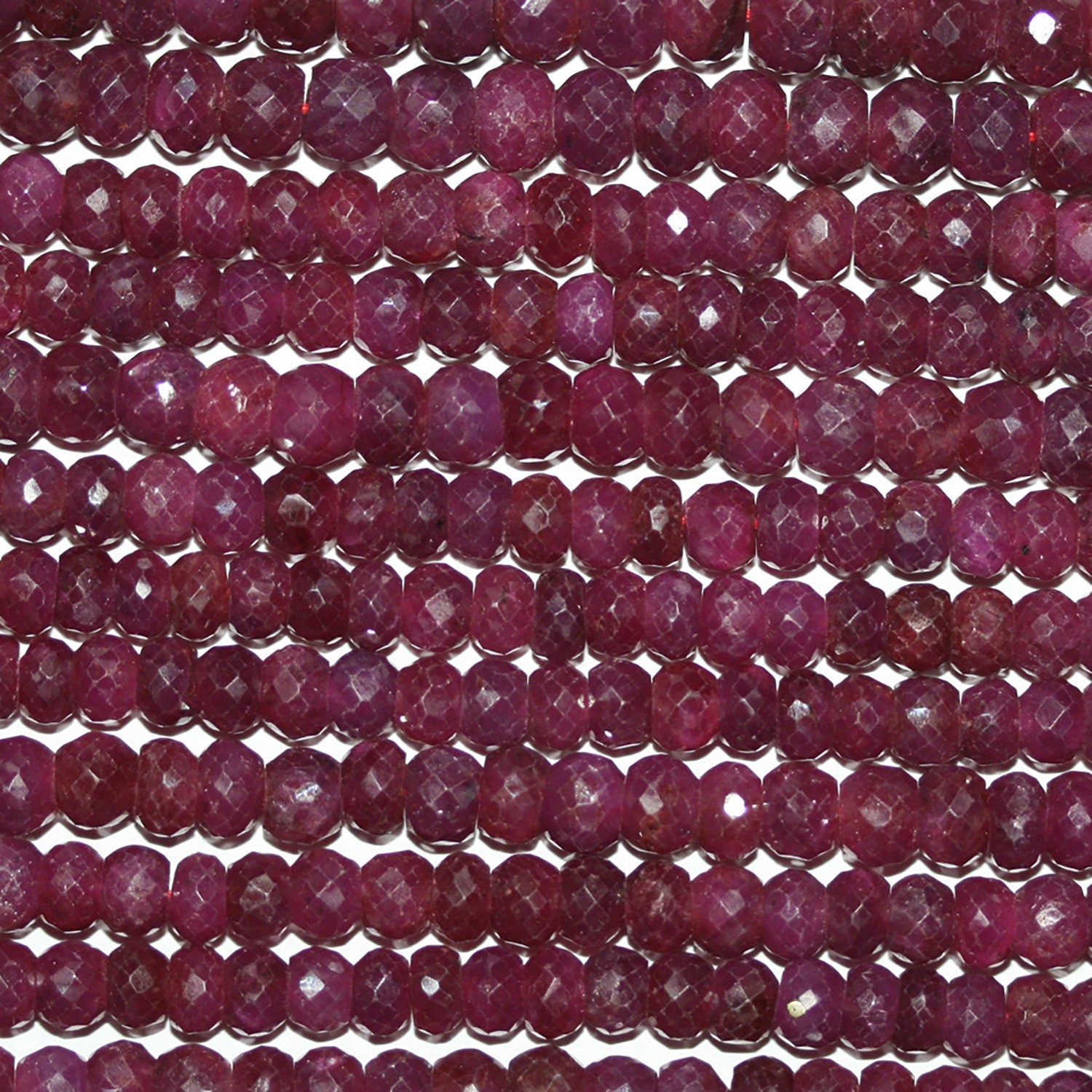 Perles rondelles facettées St Ruby 14" (6 x 4 mm) - Fil de 37 cm