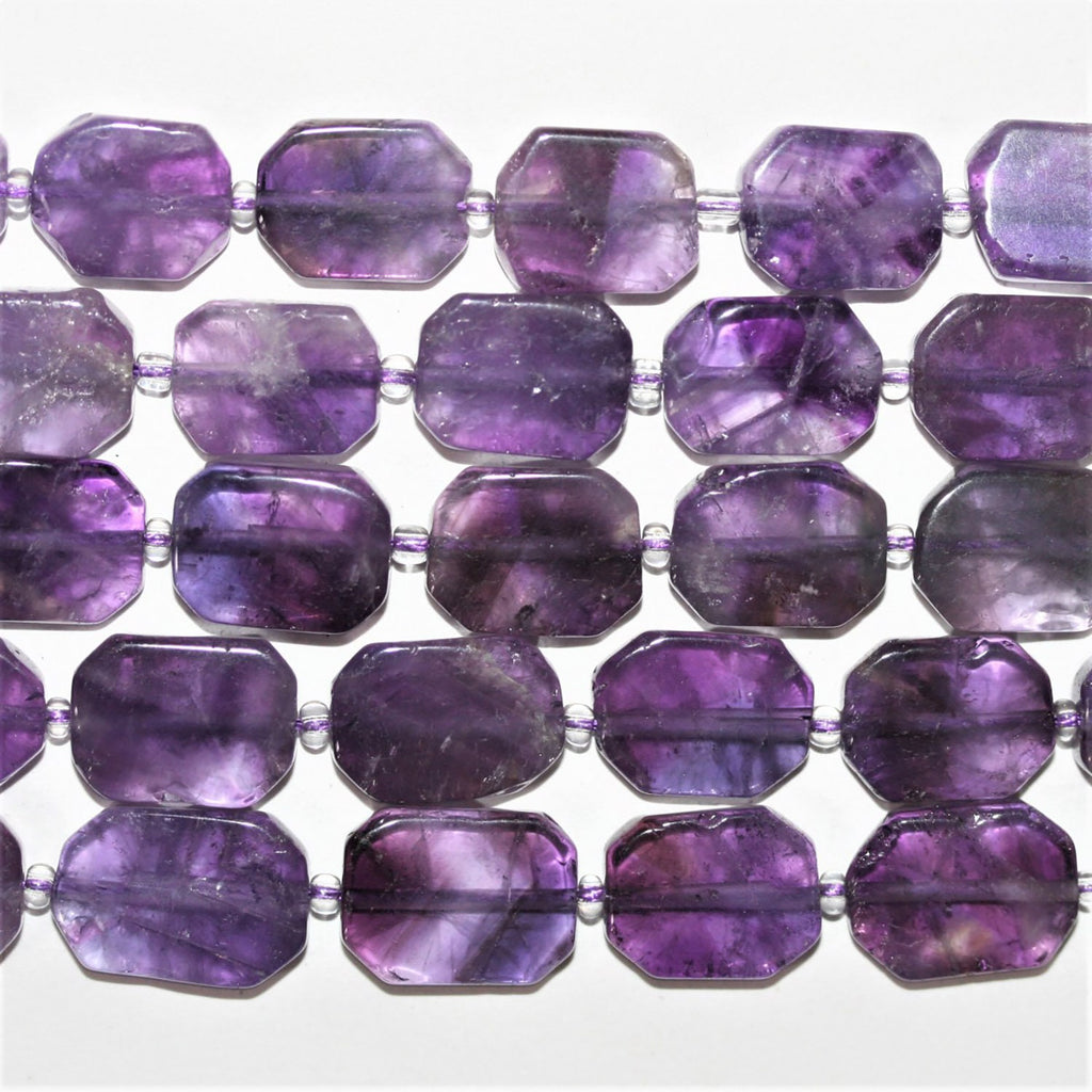 Cuentas ovaladas lisas de amatista de 40 cm (16"), 17 x 12 mm (aprox. - Hilo de 40 cm)