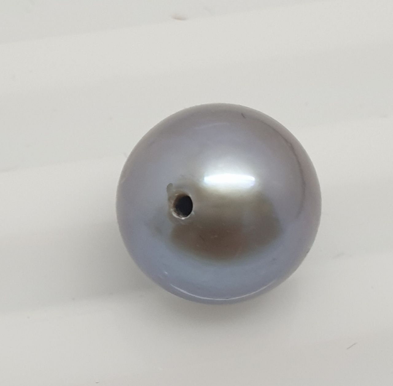 1 Pair Gray  Freshwater Perfect Round Top Luster Half Drilled Pearl  10.-10.5mm  Round Natural  Pearl-Price Per 1 Pair- Pearl Earring