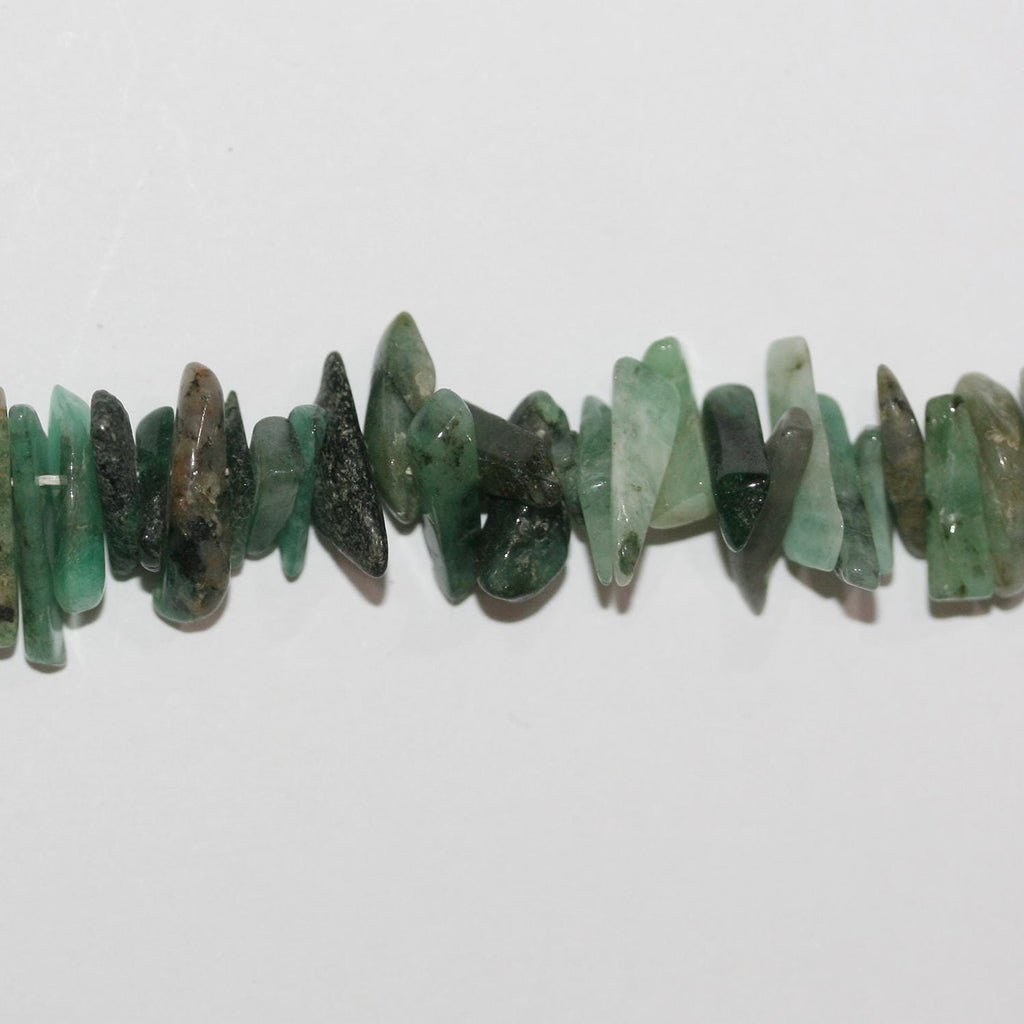 17" St Emerald Smooth Chips Cuentas Irregulares 14x3mm.-Aprox.-Hilo 42cm.