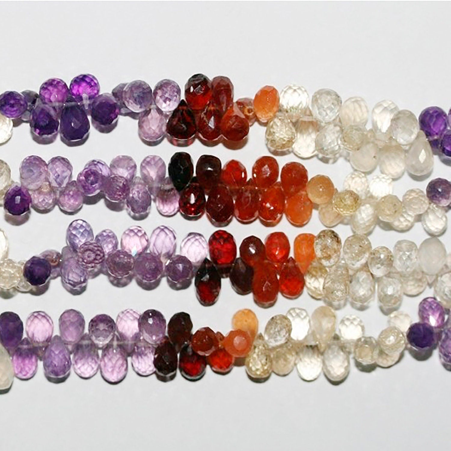 Cuentas facetadas multipiedra de 7" (6 x 4 mm) - Hilo de 20 cm