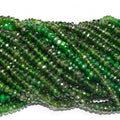 14" St Chrome Diopside Faceted Rondelle Beads 4x2mm.-Strand 37cm