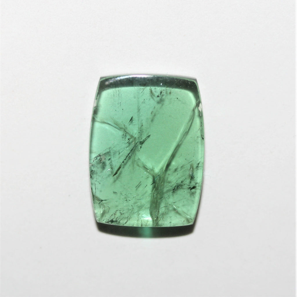 Tourmaline bleu-vert cabochon coussin 14,8 x 11 mm (7,42 ct) - Pierre naturelle non traitée
