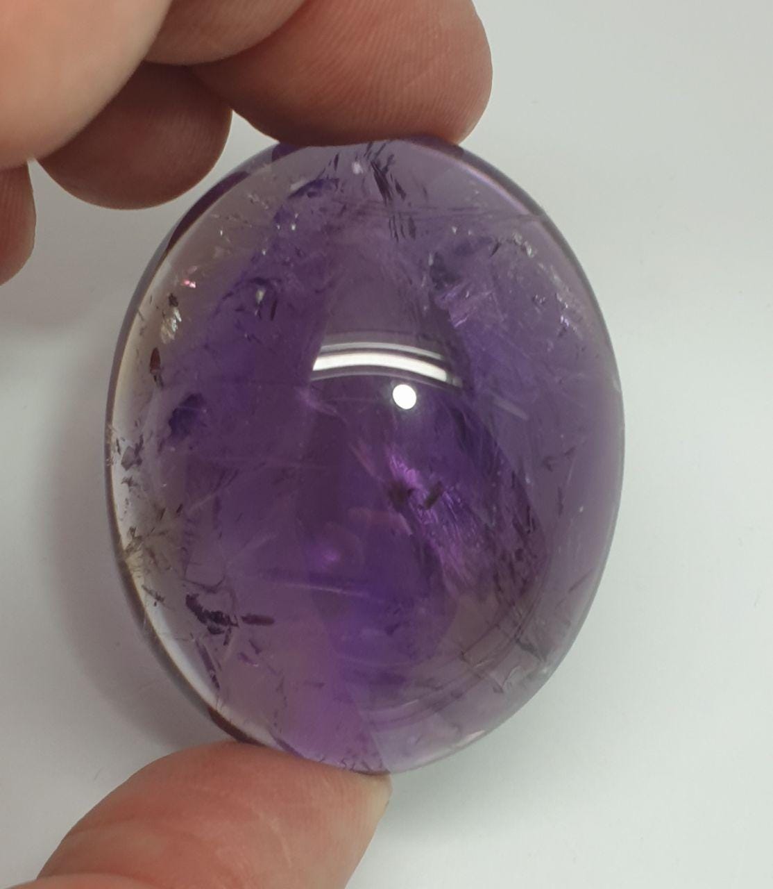 Huge  Amethyst Smooth Oval Cabochon 47.4x38x20.5mm (246.19ct.) Museum Piece