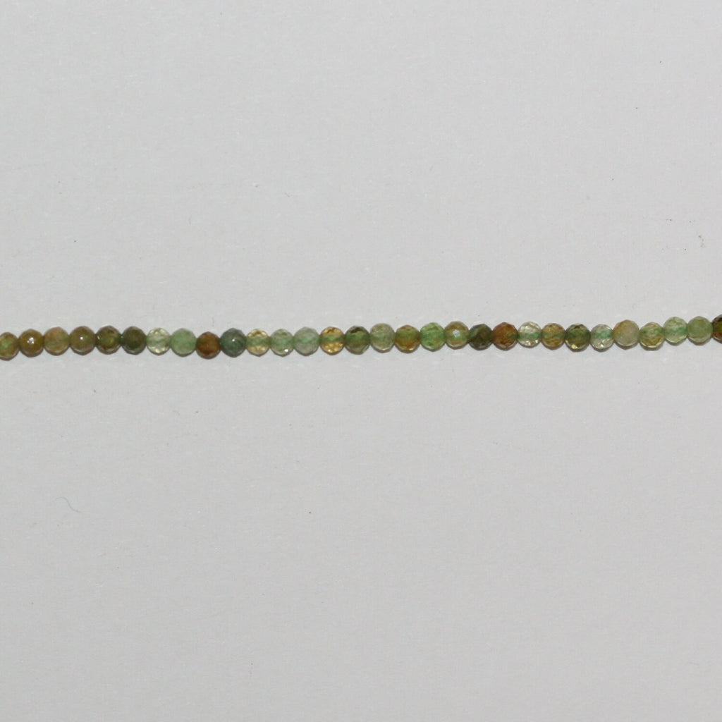 Collier de perles rondes à facettes en grenat grossulaire, 15 pouces, 2 mm, longueur 39 cm