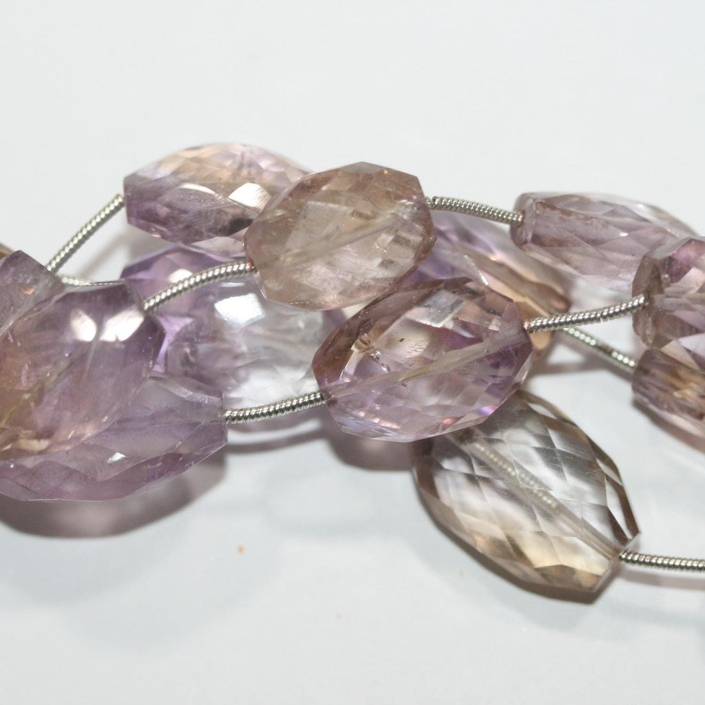 Cuentas ovaladas facetadas de ametrina de 8" de St. 18 x 12 mm - Hilo de 19 cm.