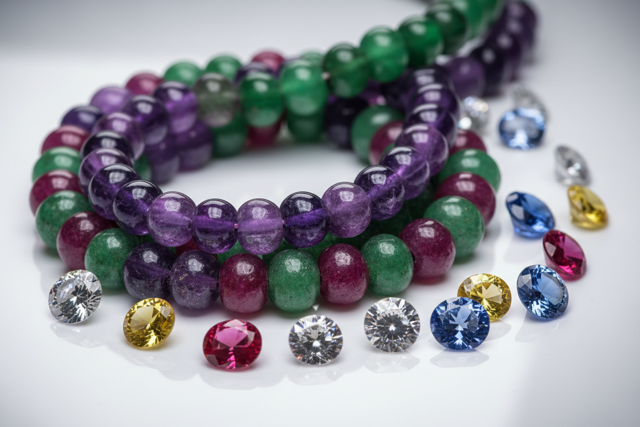 Gemstone beads and cut stones