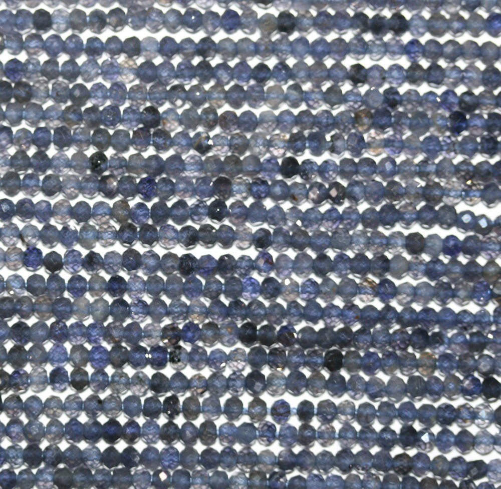 13" Strand Iolite Faceted Beads Round 2mm.