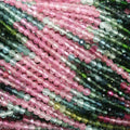 13" St Tourmaline Faceted Round Beads 2mm.-Strand 33cm.