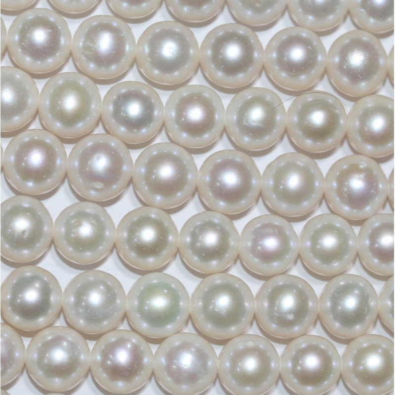 Perles d'eau douce rondes de 15 pouces (9 mm) - Fil de 39 cm - Excellent lustre