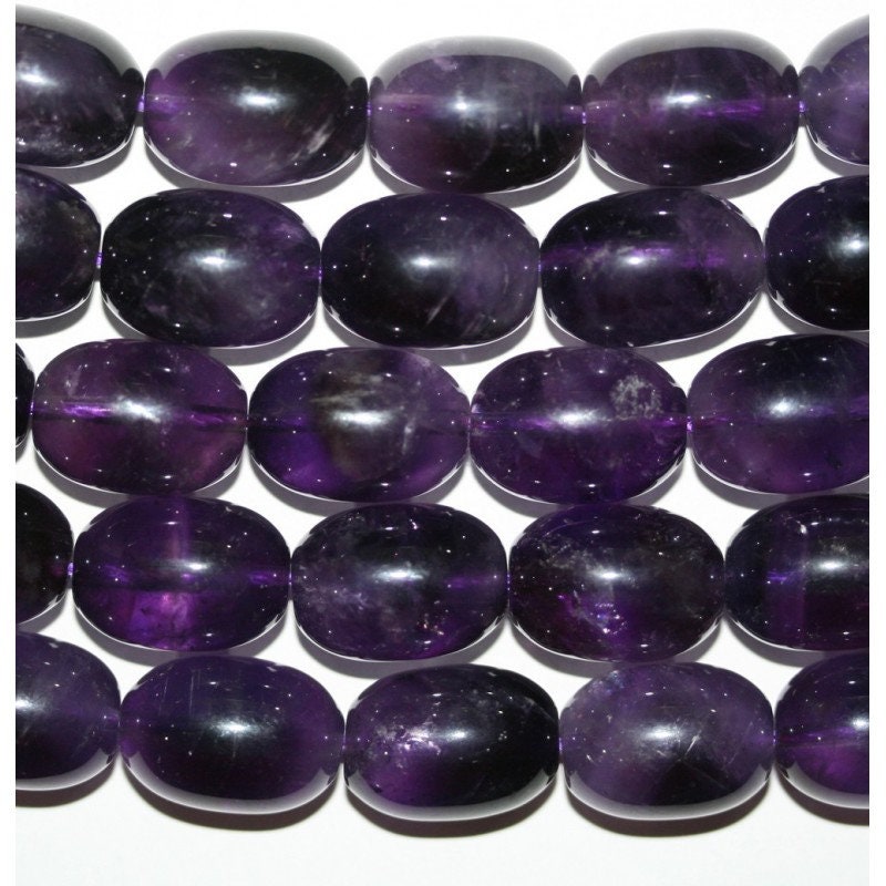 Perles cylindriques lisses en améthyste africaine de 18 x 13 mm, 15 pouces (38 x 13 mm) - Fil de 40 cm