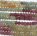15" St Multi Sapphire Faceted Rondelle 4x3mm.-String 38cm.