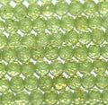 13" St Peridot Faceted Round Beads 2.5mm.-Strand 35cm.