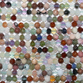 Perles rondelles à facettes en pierre multiple de 15 pouces, 3,5 x 3 mm. - Fil de 39 cm.