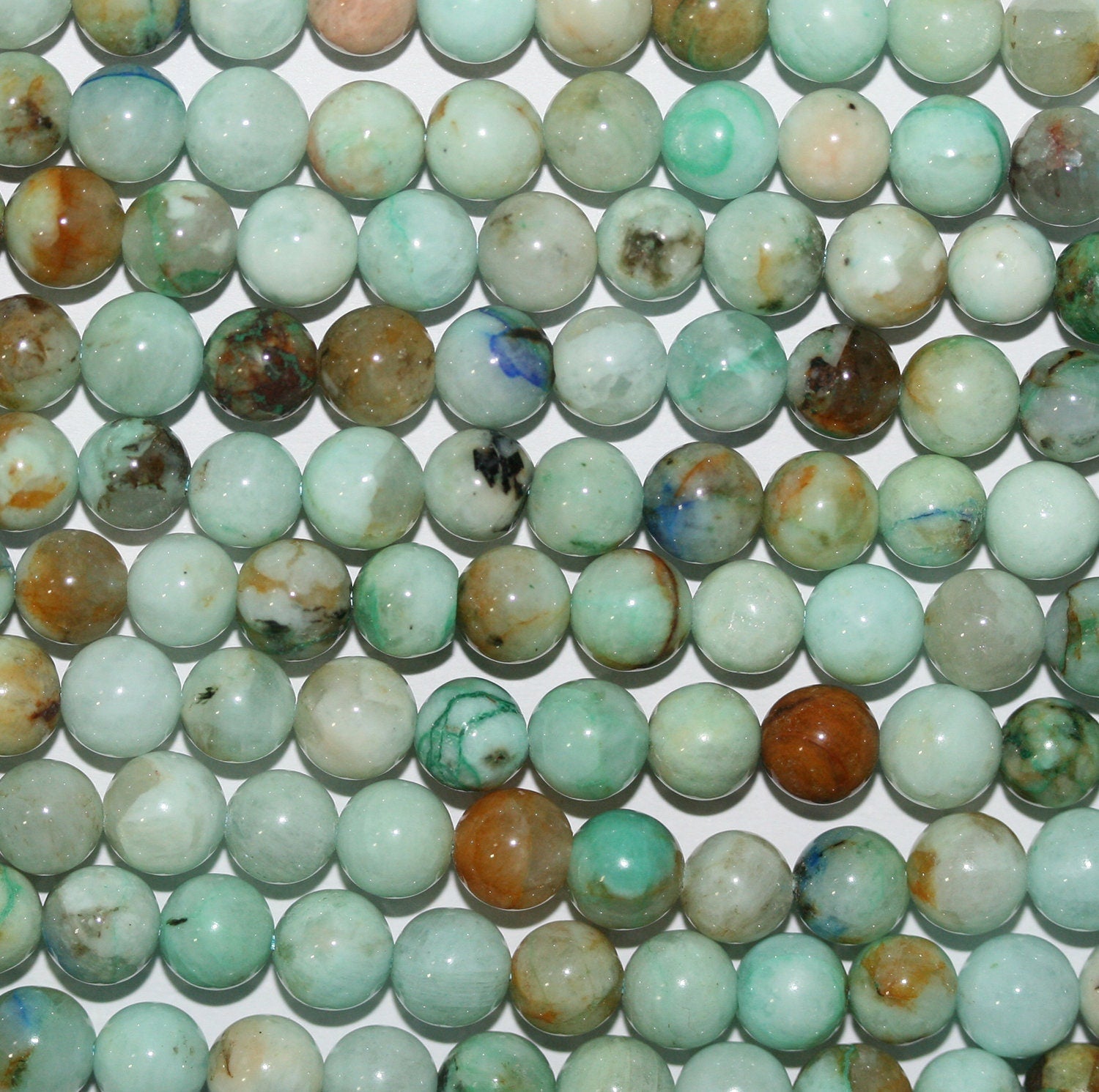 16" Cuentas Redondas de Ópalo Peruano 6mm.-Hilo 40cm.