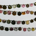 Perles en tourmaline facettées en forme de goutte de 8 pouces, 7-8 mm. - Fil de 21 cm.