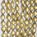 Perles en quartz citron facettées en forme de goutte, 12 x 9 mm, 20 cm de longueur. Perles percées sur le dessus.