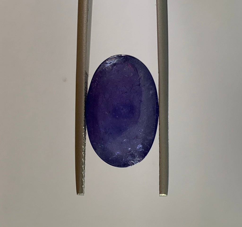 Natural Tanzanite Oval 18x11x8mm Cabochon. Tanzanite 15,6Cts Oval Cabochon