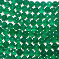 10" St Green Onyx Faceted Round Beads 7-8mm -Strand 26cm