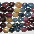 10" St Multi Sapphire Smooth Oval Beads 10x8mm.Approx.-Strand 25cm.