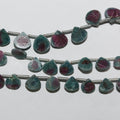 10" St Ruby Fuchsite Smooth Flat Drop Beads 6mm.-Strand 26cm.