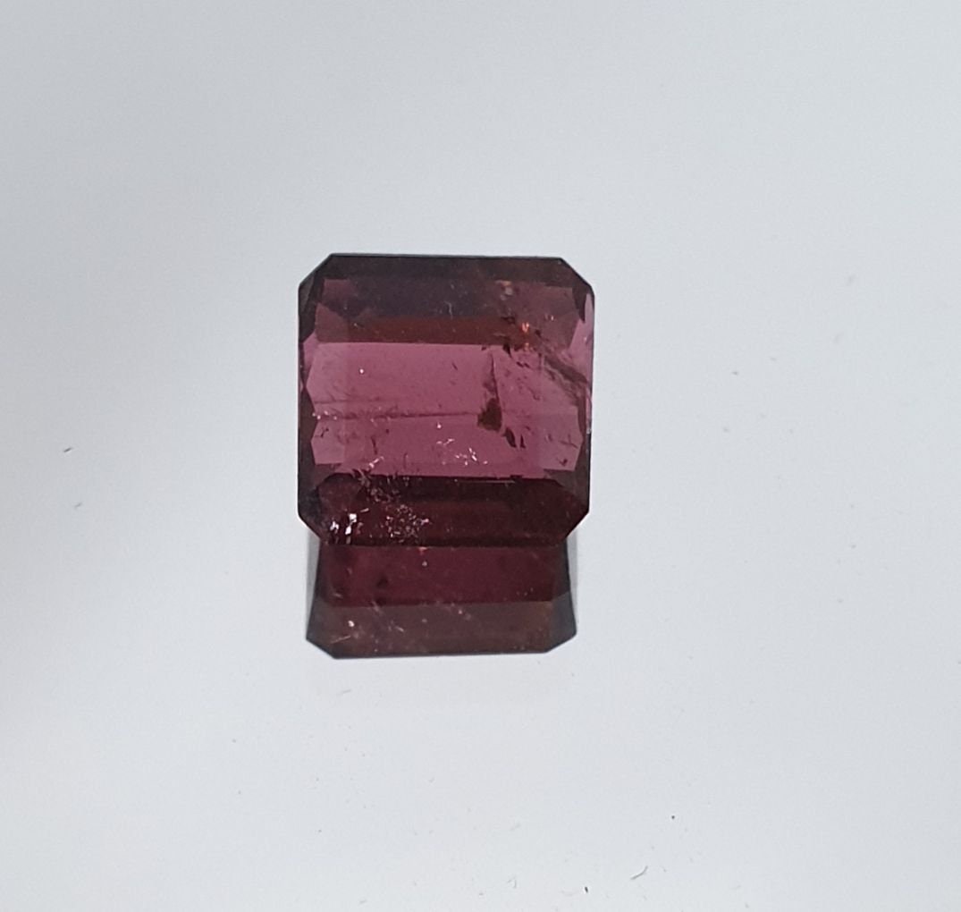 Pink Tourmaline 6.7x6.5mm Cushion  Cut. Pinkish Red Rubellite Tourmaline 1.18 Cts. Octagon  Faceted Natural Loose Gemstone. - Hard Gems