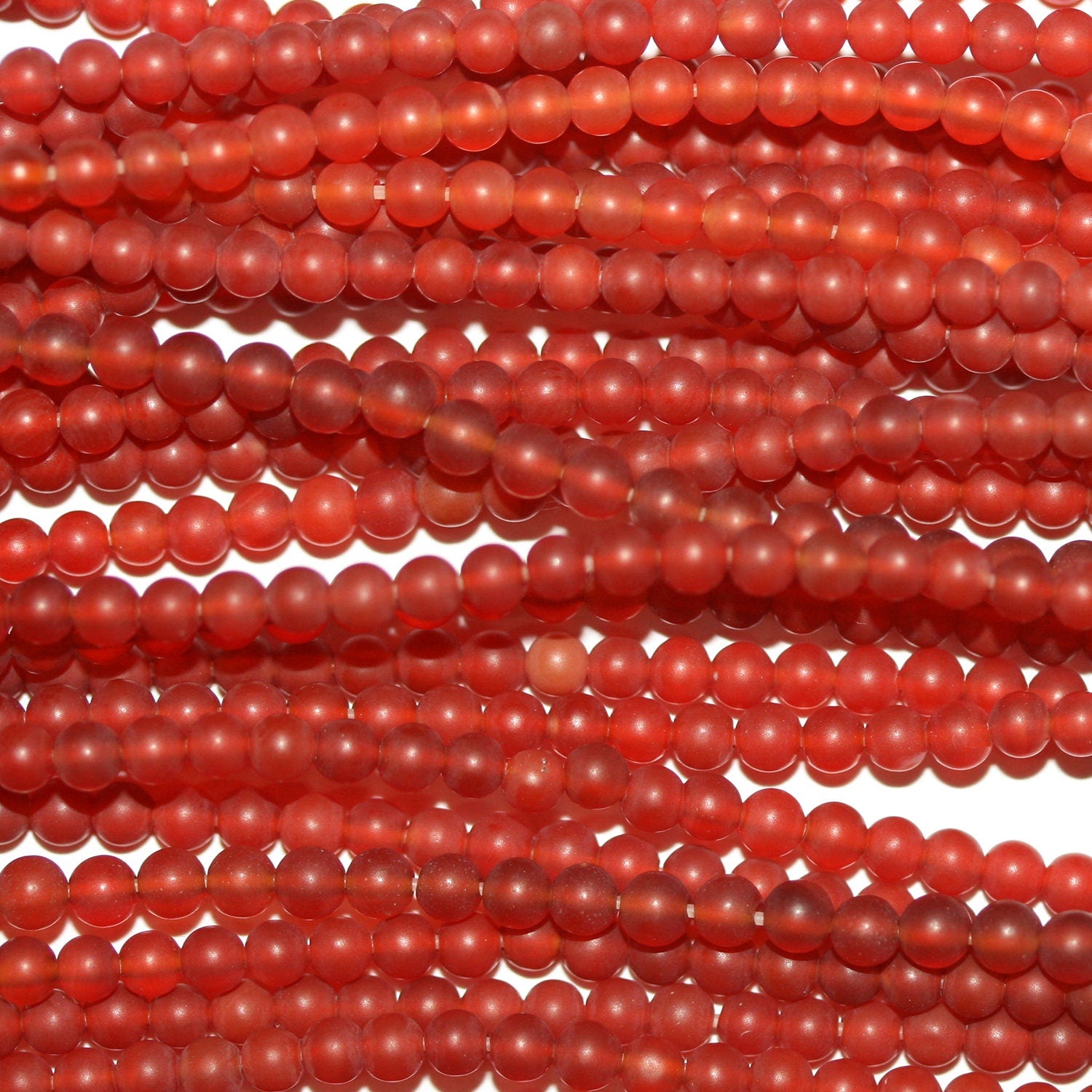 Perles rondes en cornaline St, finition mate, 15 pouces, 3 mm, brin de 38 cm.