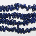 Perles en lapis-lazuli facettées de 8 pouces, 7 x 5 mm - Fil de 20 cm.