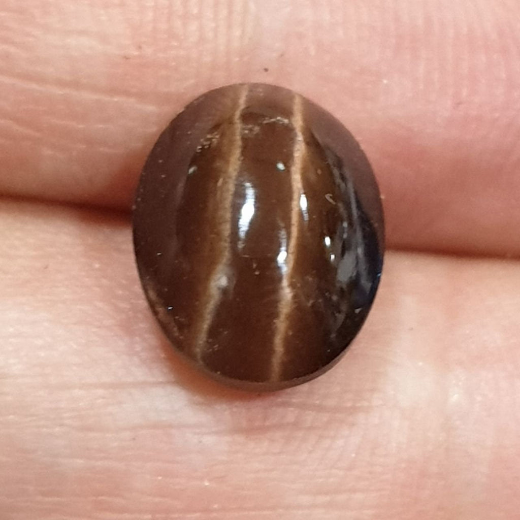Natural Cats Eye Sillimanite Oval Cabochon 11.5x9.1mm- DIY Gemstones- Healing Properties