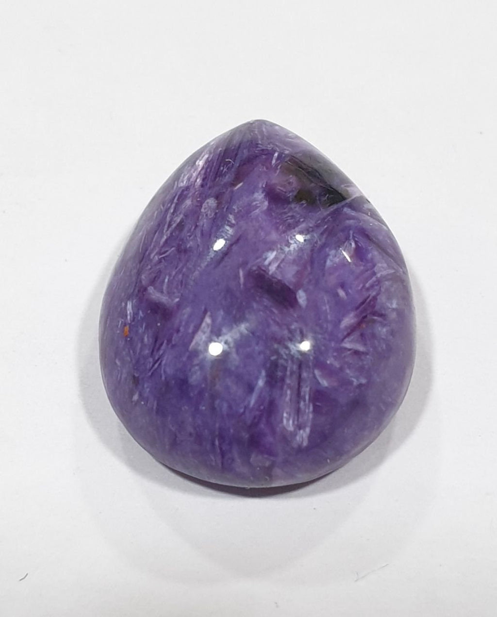 23.4 ct Top Quality Russian Charoite Drop Cabochon 23.1x17.2mm . Jewelry Supplies- Rare Gems - Hard Gems
