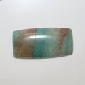 Cabochon rectangulaire lisse en amazonite 55,5 x 27,5 mm.