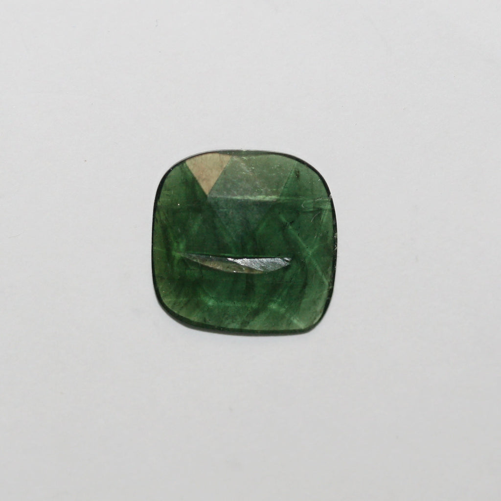 Green Tourmaline Faceted Square Cabochon 13mm.(4.75ct.)