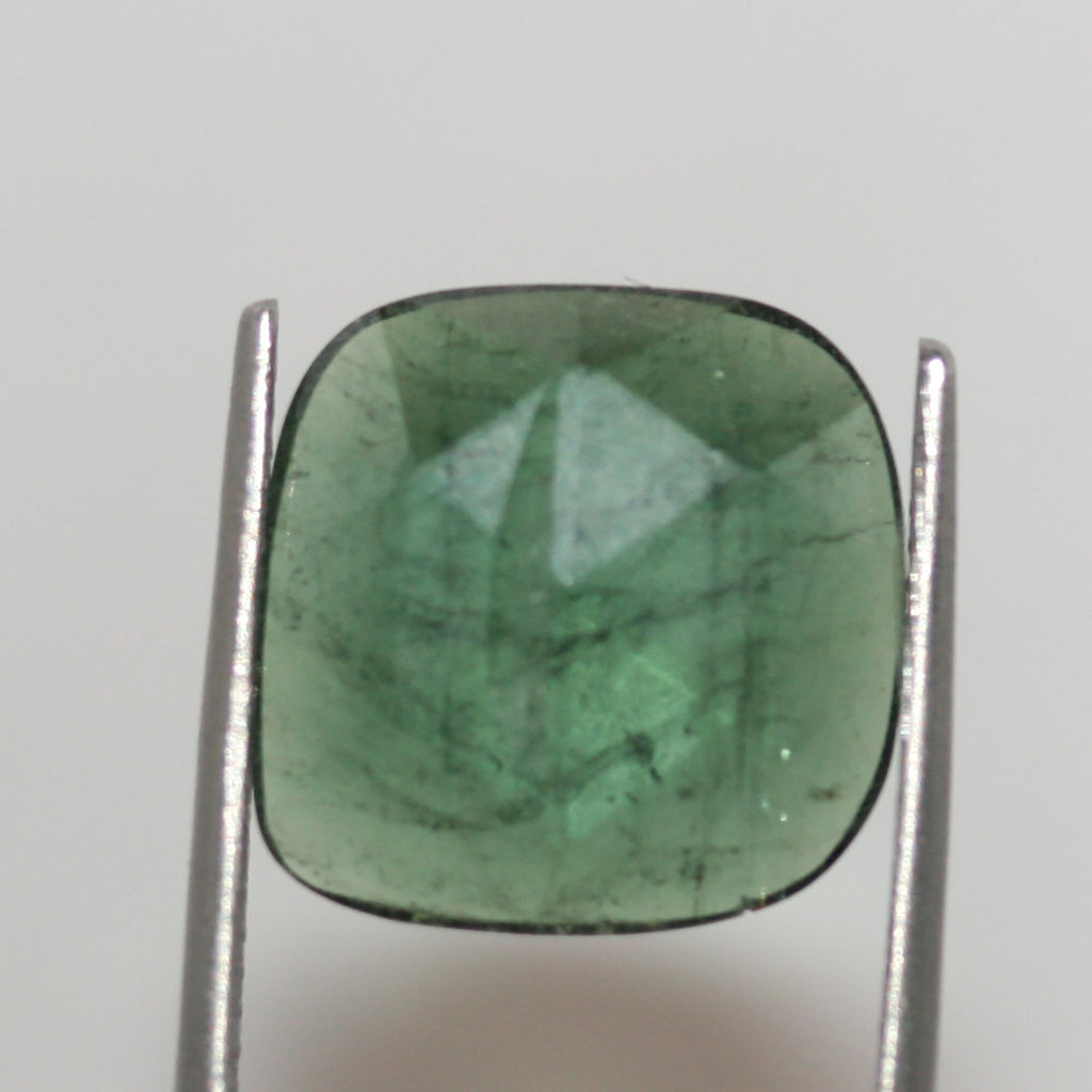Green Tourmaline Faceted Square Cabochon 13mm.(4.75ct.)