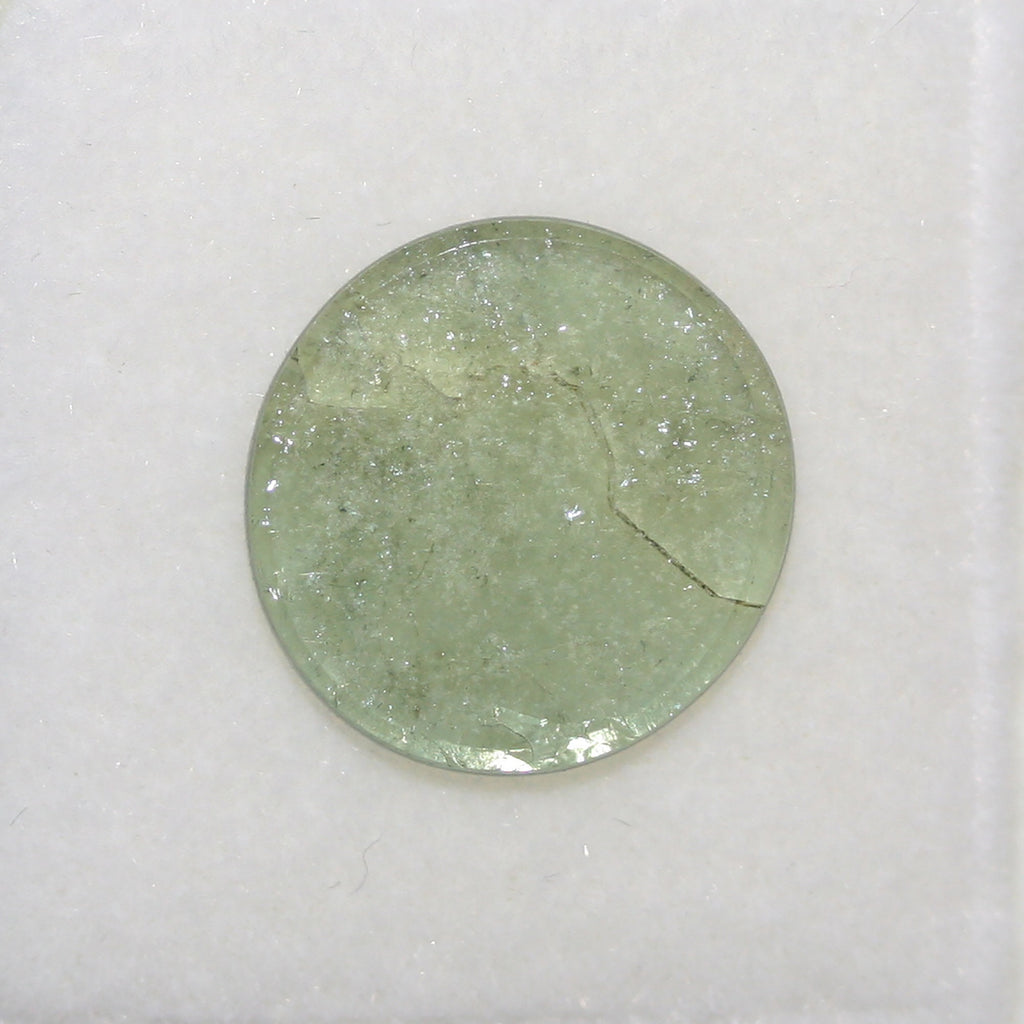 Green Tourmaline Round Flat Cabochon 12mm.(3.35ct.).