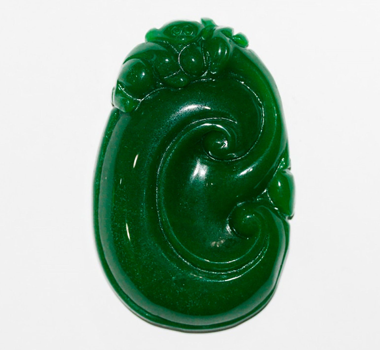 Green Jade Pendant 63x43mm - Hard Gems