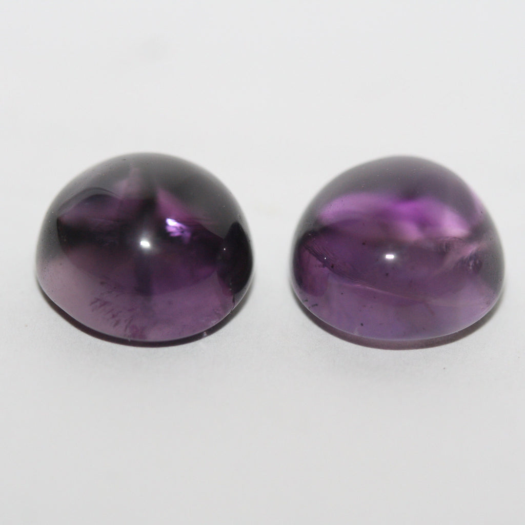 Amethyst Pair Round Cabochon 10.6mm.