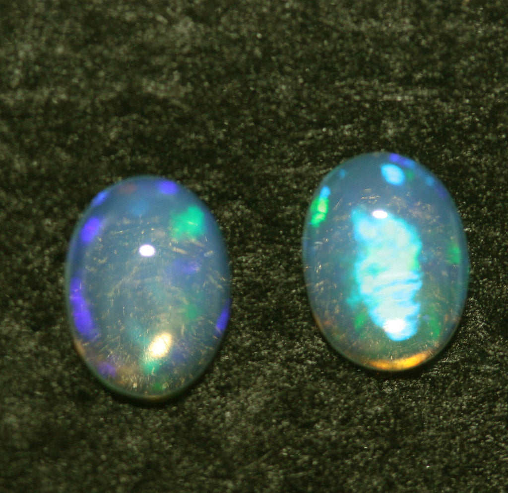 Ethiopian Opal Pair Oval Cabochon 8x6mm. (2pcs)