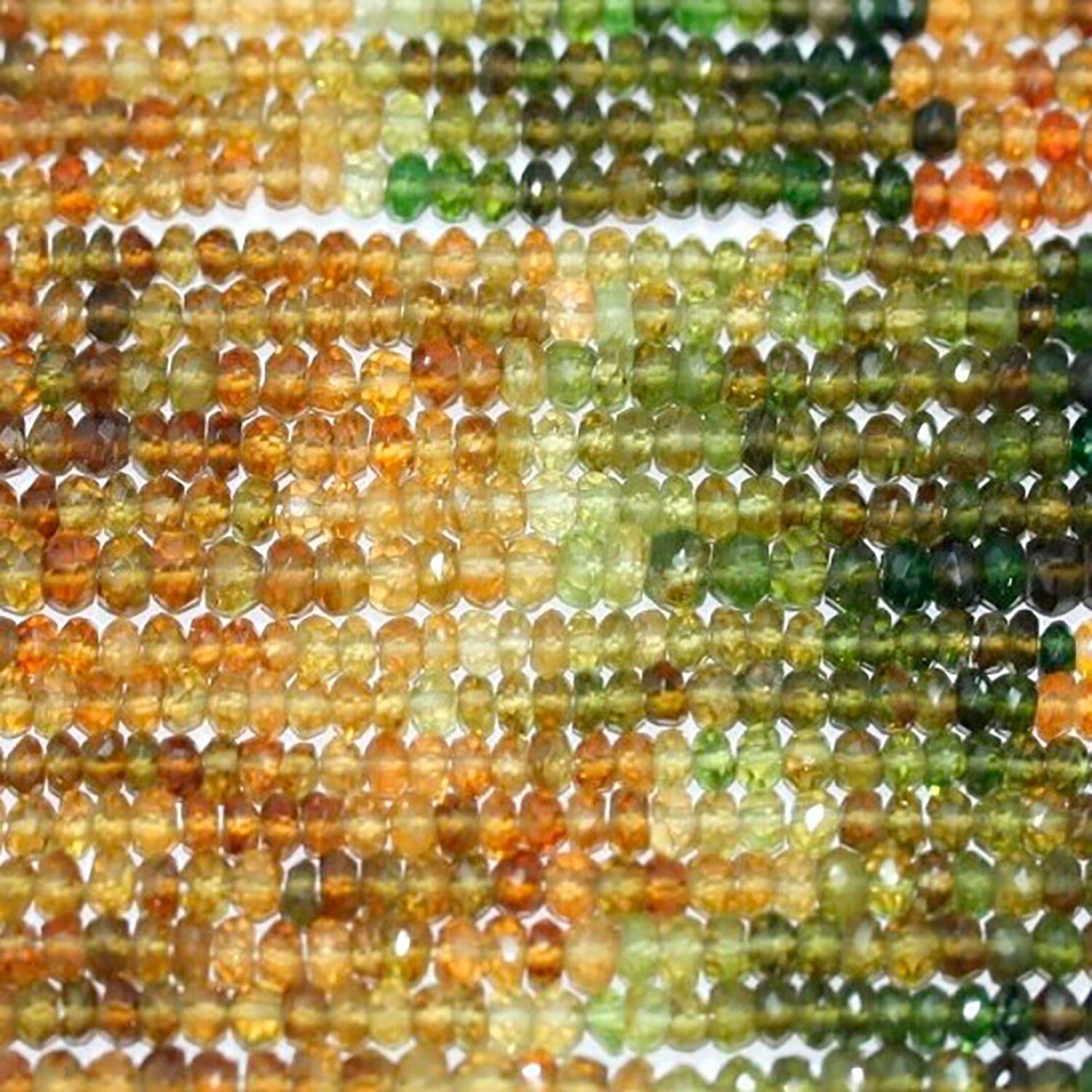 14" St Tourmaline Faceted Rondelle Beads 4x3mm.-Strand 37cm. - Hard Gems