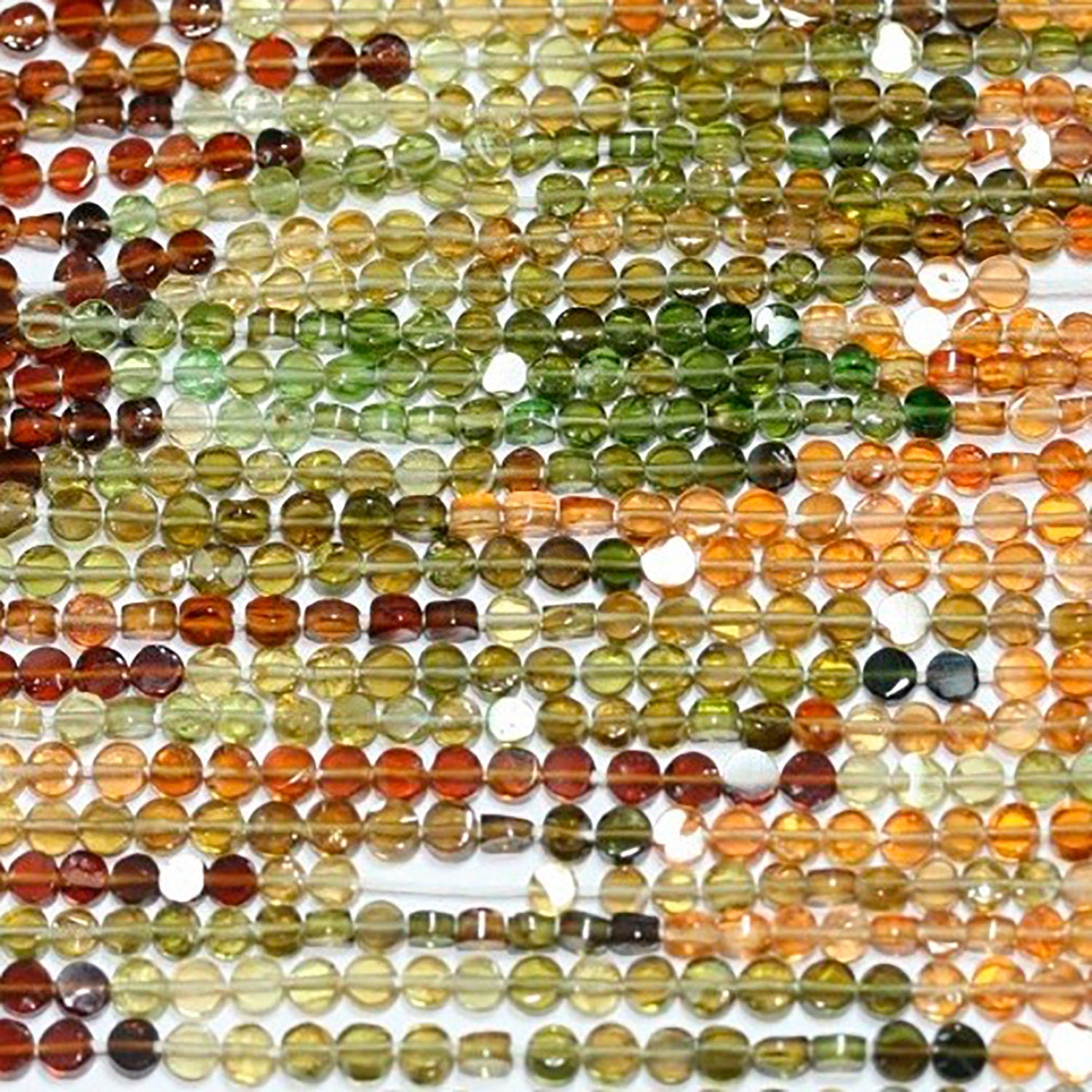 Pièce lisse en tourmaline St de 14 pouces, 2-3 mm. - Fil de 37 cm.