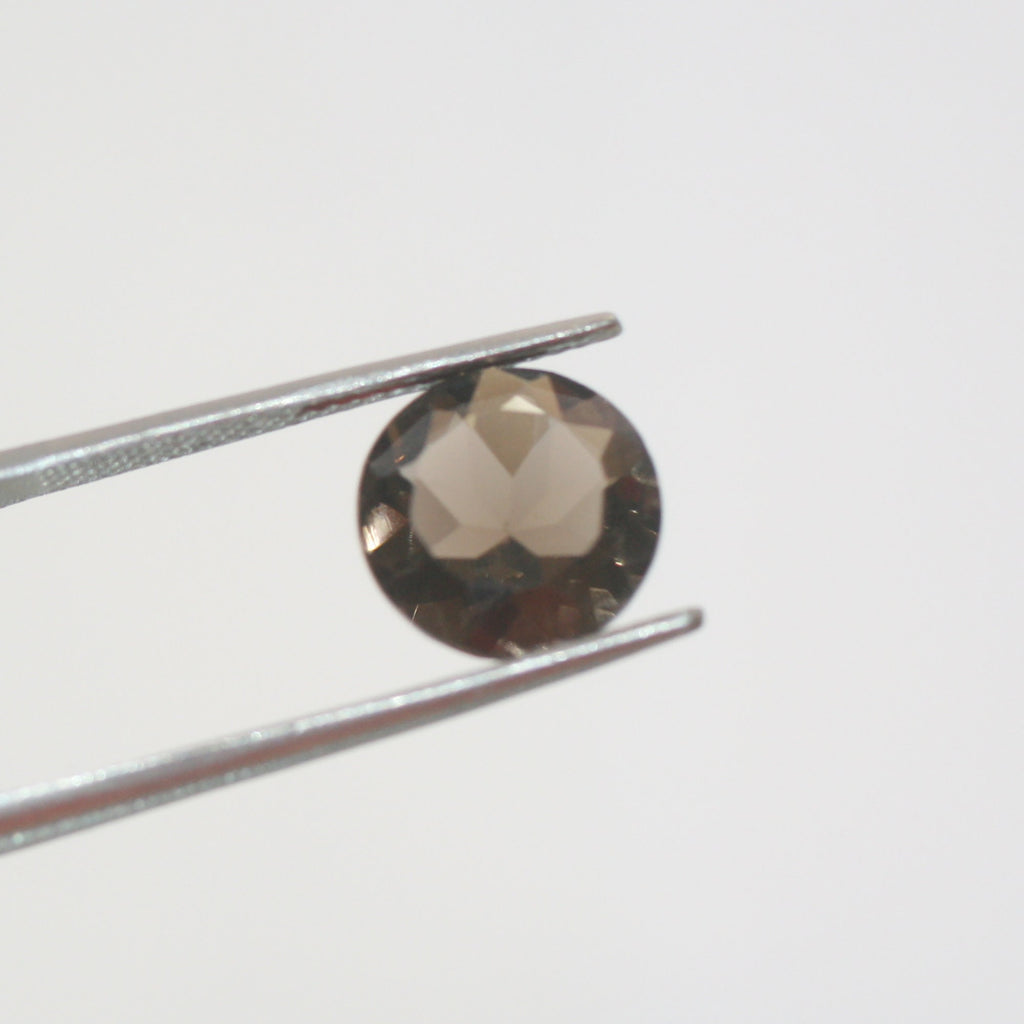 1 pc Natural Smoky Quartz Faceted Round 10mm.-Cut Stones For Jewelry- Price per  1 pc