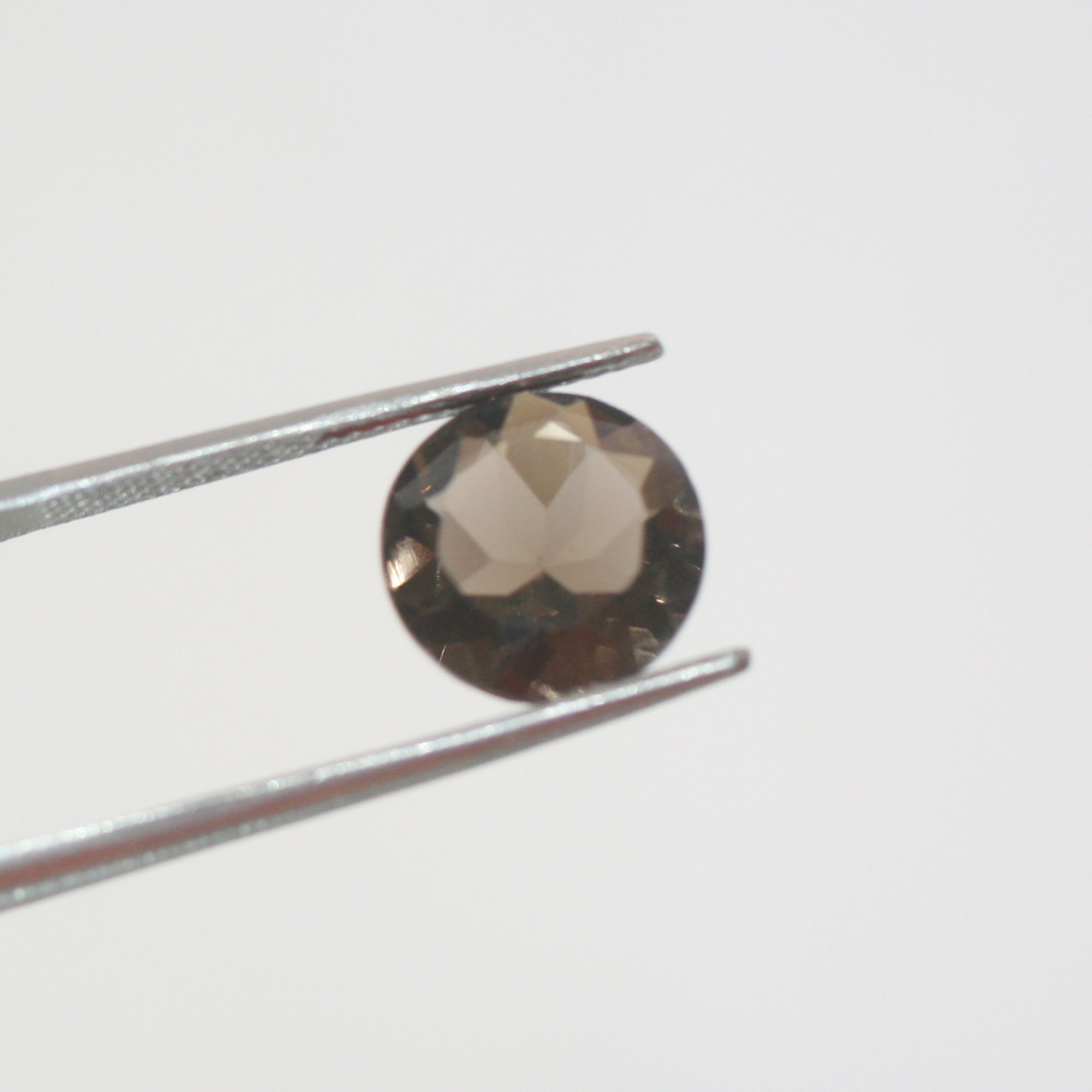 1 pc Natural Smoky Quartz Faceted Round 10mm.-Cut Stones For Jewelry- Price per  1 pc