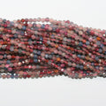 15" St Ruby-Sapphire perles rondes à facettes 3 mm.-Rig 38 cm.