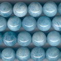 Cuentas redondas de aguamarina de 16" (12 mm) - Hilo de 40 cm