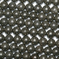 Cuentas redondas de pirita natural de 40 cm (16"), 6 mm (tira de 40 cm)