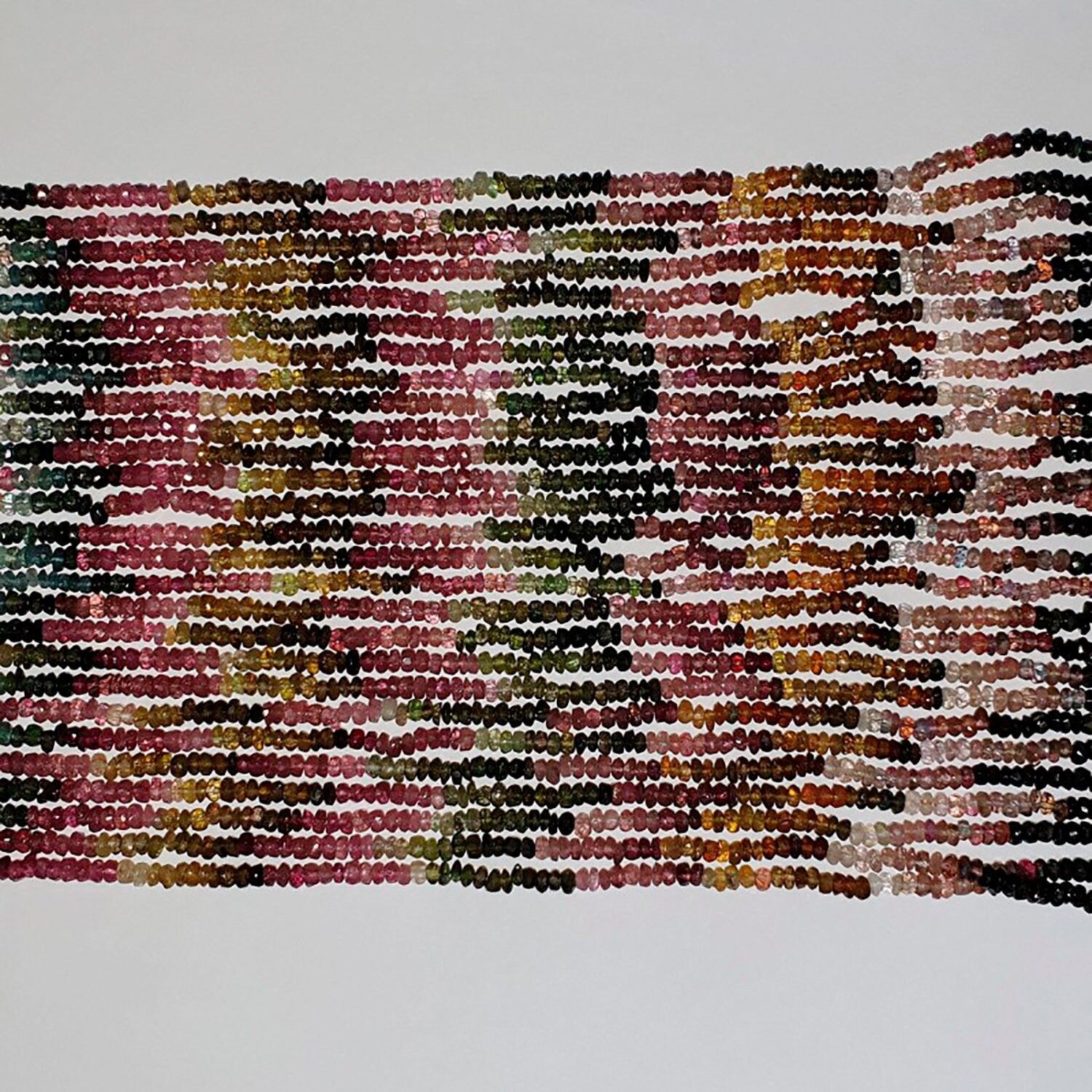 14" St Tourmaline Faceted Rondelle 3x1.5mm -Strand 36cm - Hard Gems