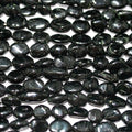 14" St Black Tourmaline Smooth Oval 8x6mm.-Strand 37cm