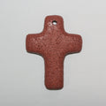 Colgante Cruz Marrón Lava 65x50mm.
