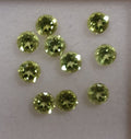 Lote de 10 peridotos AAA de corte redondo facetado de 3 mm (verde olivino)