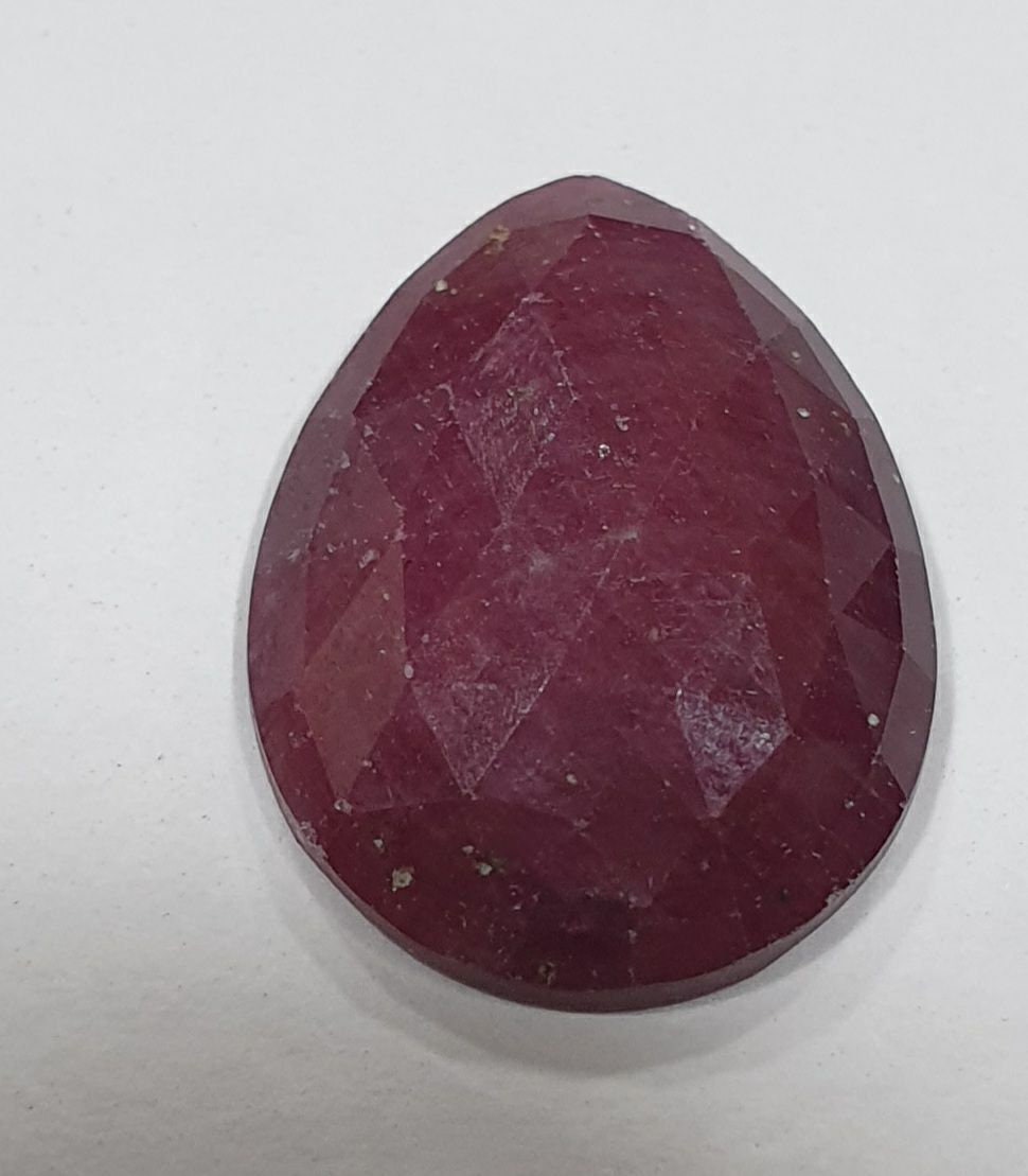1 Pc Natural  Ruby  12x16mm Cabochons Faceted Pear- Natural Gemstones Jewelry Supplier